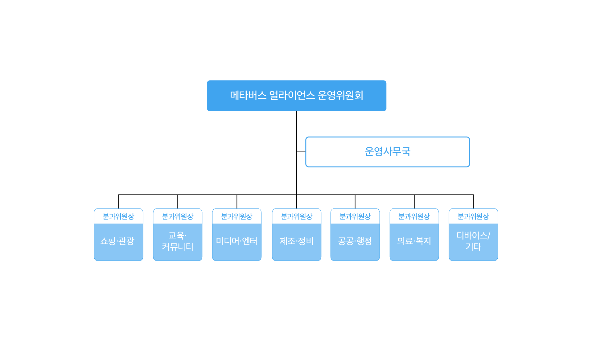 메타버스 얼라이언스 분과 구성도 이미지